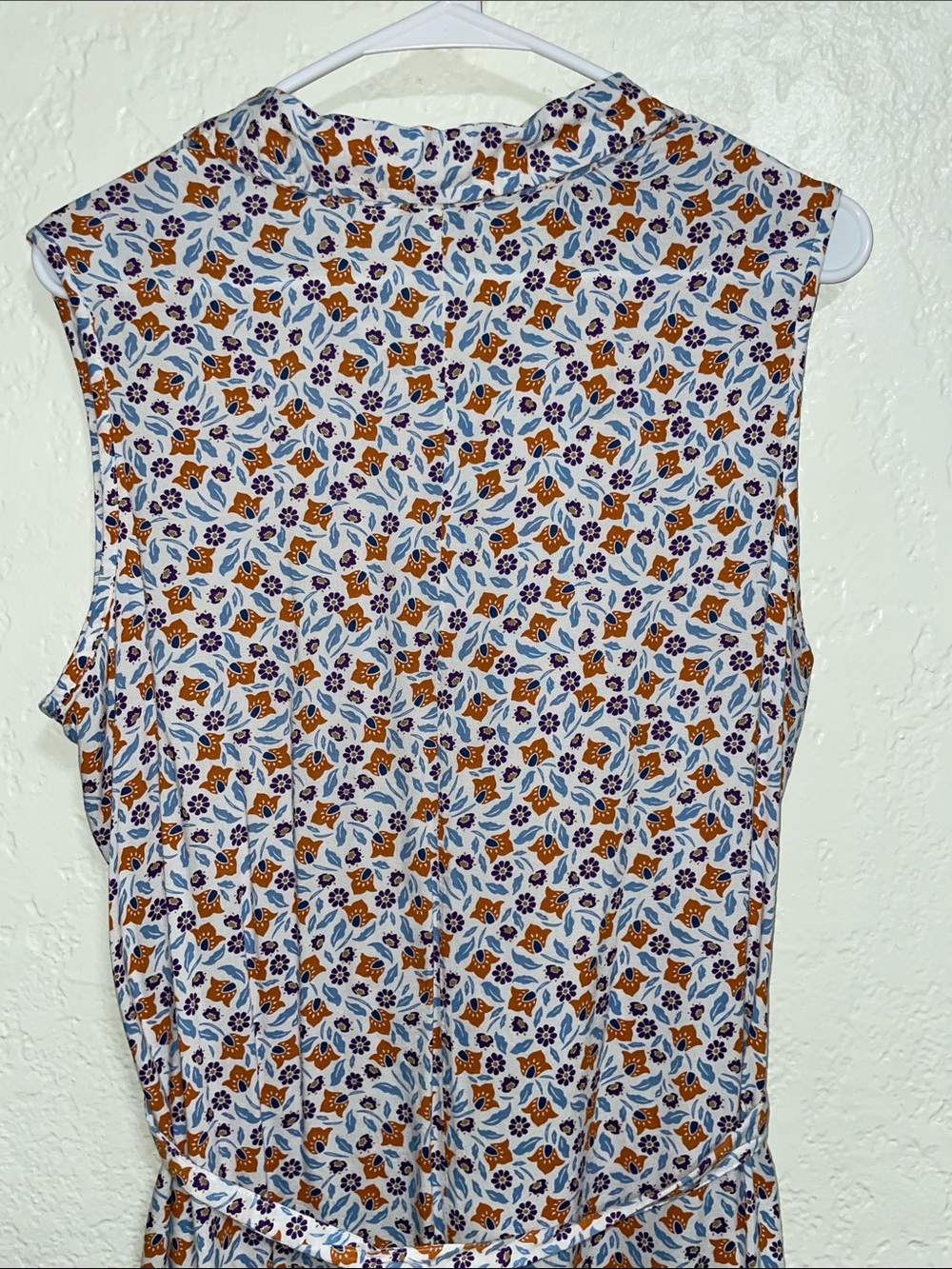 croft & barrow White Maxi Dress with Blue and Brown Floral Print - Picture 10 of 12